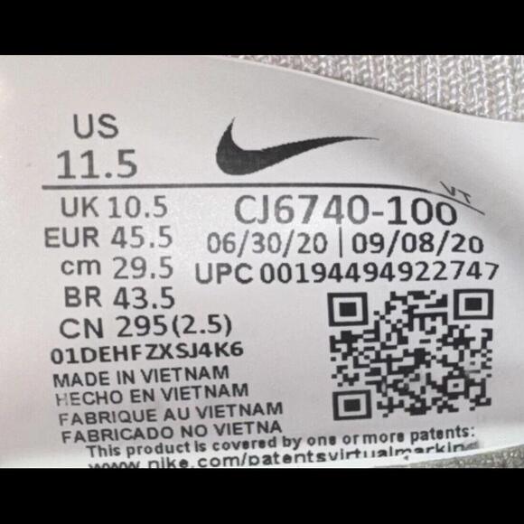 Nike VaporMax 2020 FlyKnit Summit White CJ6740-100 Sz 11.5 - Picture 9 of 9